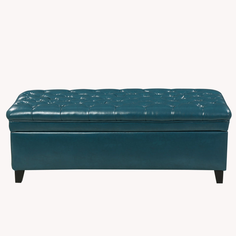 Tufted Button Storage Bench, Teal