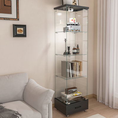Vitrine moderne en verre avec tiroir