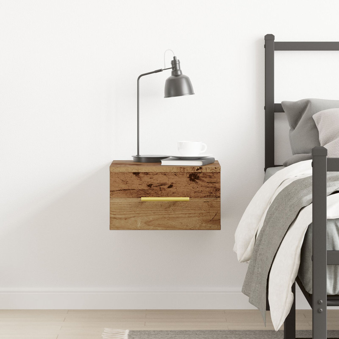 Wall-Mounted Bedside Cabinet Old Wood Solid Reclaimed Wood Small