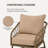 Boho 4-Piece Outdoor Seating Set with Oval Acacia Wood Table & Removable Cushions