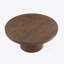 Table basse ronde 35,98 pouces avec pieds cylindriques et plateau de table en placage de bois