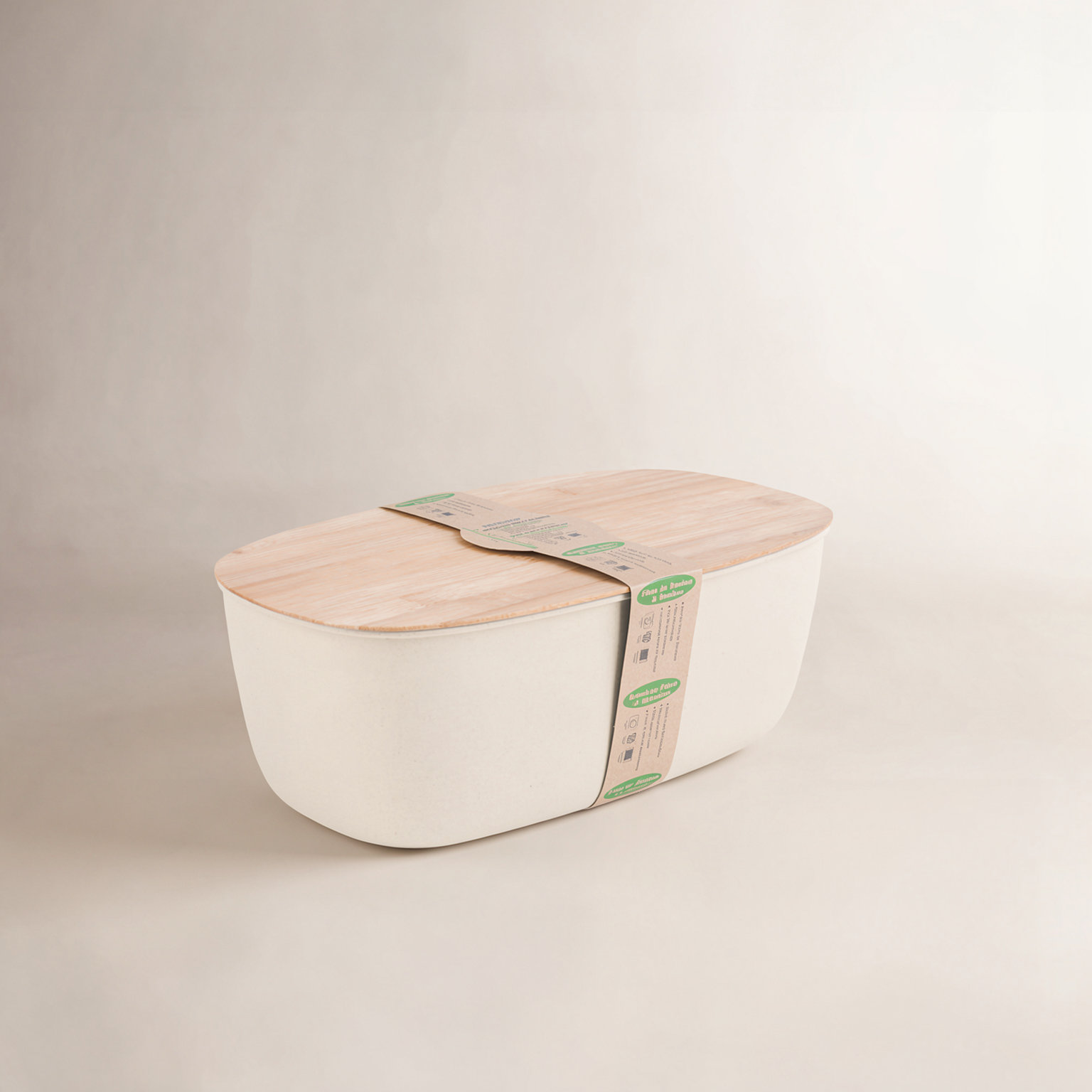 Harlan Wood Food Storage Container Set, White