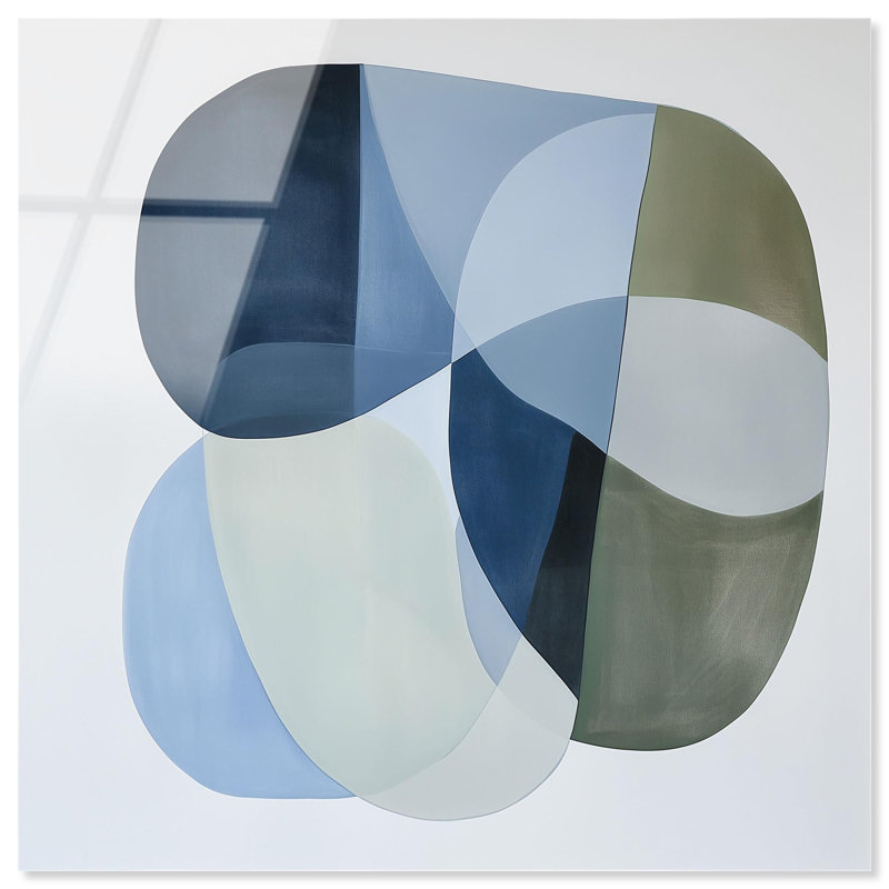 Décoration murale moderne Serene Overlap II par Art Remedy, prête à être accrochée, H 12 po x l 12 po