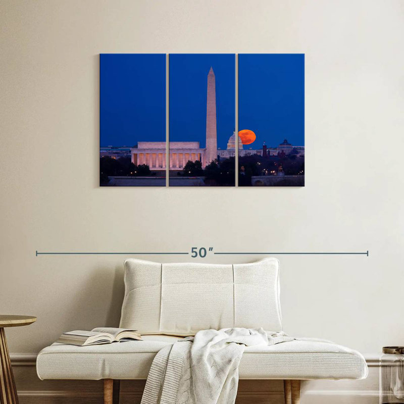 Sireci Harvest Moon Over Washington DC, 24" H x 38" W