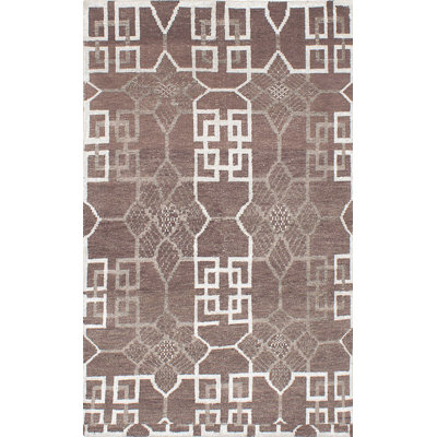 Tapis unique noué à la main des années 2010 de 4 pi 10 po x 7 pi 11 po brun foncé Fjoralba
