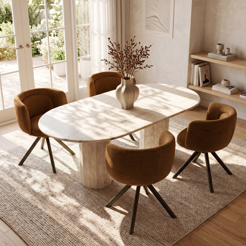48cm H Upholstered Side Chair, Brown, 4