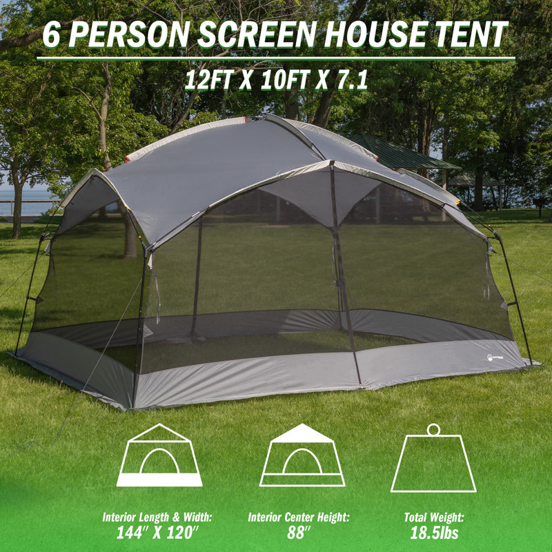 Gray 12x10 Pop-Up Camping Canopy Tent with Carry Bag