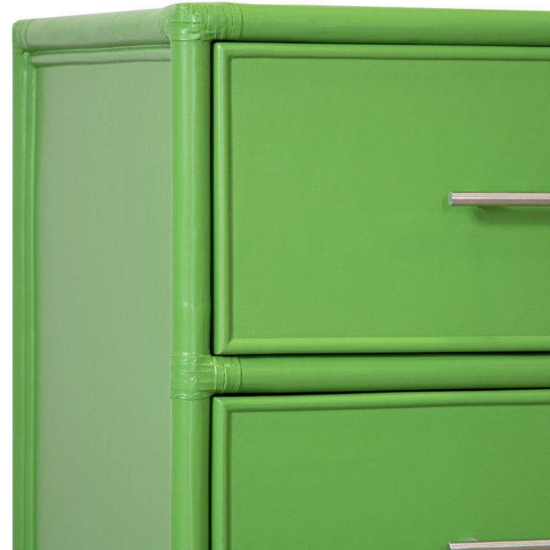 Venice 4 Drawers 54" W Double Dresser, Bright Green