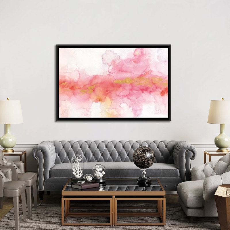 «Rainbow Seeds Abstract Gold», reproduction sur toile, H 18 po x l 26 po x P 1,5 po, Toile avec cadre noir