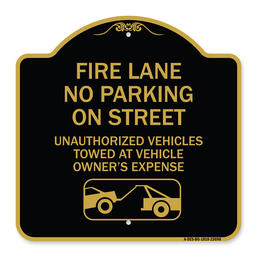 Signmission Designer Series Sign - No Parking On Street Unauthorized ...