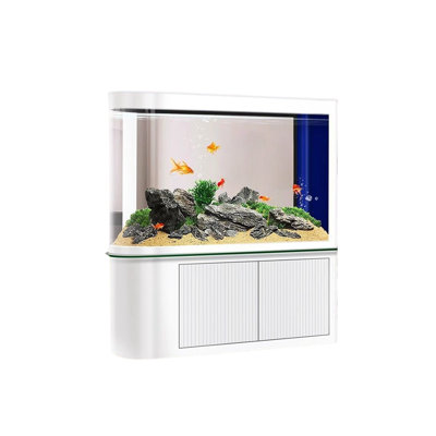 White Modern Semi-circular Eco Aquarium Tank