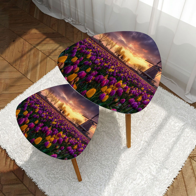 Ensemble de 2 tables basses gigognes Triangle