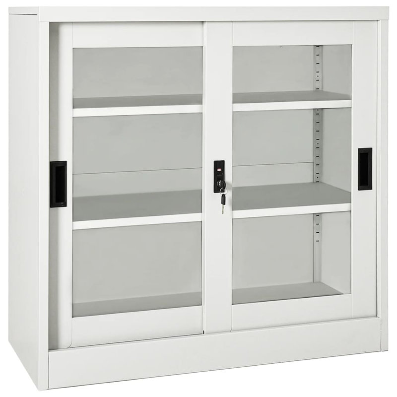 Armoire à porte coulissante 35,4 po x 15,7 po x 35,4 po, gris