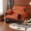 Fauteuil rétro en cuir ciré à l'huile - Confort de type nuage avec mortaise et menuiserie Tenon-1072258242