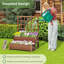 Raised Garden Bed w/ Lattice Trellis Drainage Holes Wooden Elevated Planter Box Stand-1308504812