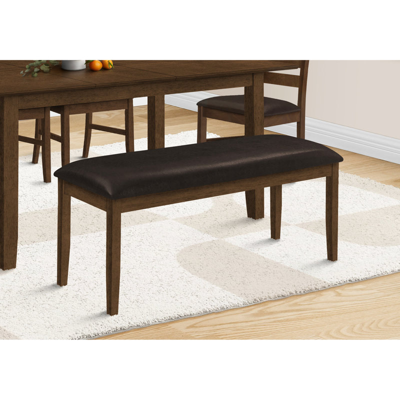 Banc 48 po rectangulaire pour différentes pièces - Structure en bois brun et siège et salle à manger rembourrés More