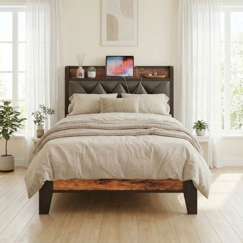 Semirah Upholstered Platform Storage Bed, King