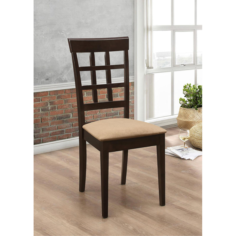 Ensemble de chaises cappuccino et beige à dossier en treillis (ensemble de 2)