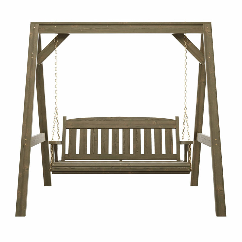  Balançoire Mission avec support en A, 4 pieds, noyer foncé, Noyer foncé teinté, 50.5"