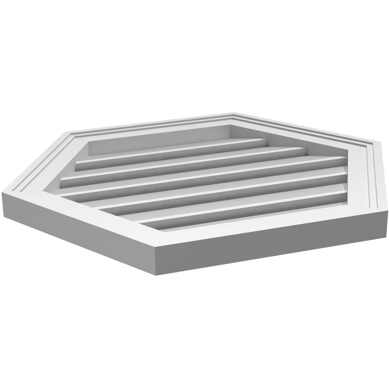 Évent horizontal fonctionnel à pignon en uréthane à surface horizontale Signature, H 20 po x l 24 po x P 1,5 po