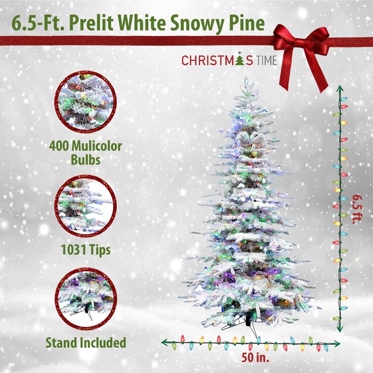Christmas Time Artificial Pine Christmas Tree with Lights | Perigold