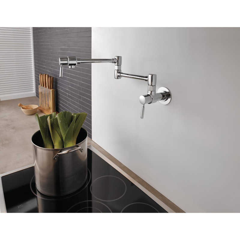 Euro Linear Wall Mount Pot Filler, Chrome