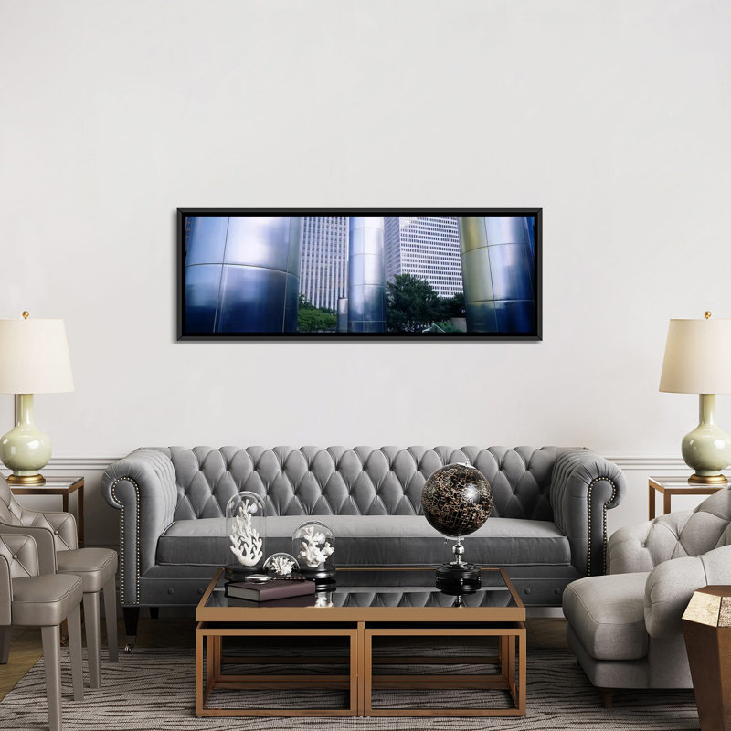 «Colonnes d'un bâtiment, centre-ville, Houston, Texas», reproduction de photo sur toile, H 12 po x l 36 po x P 1,5 po