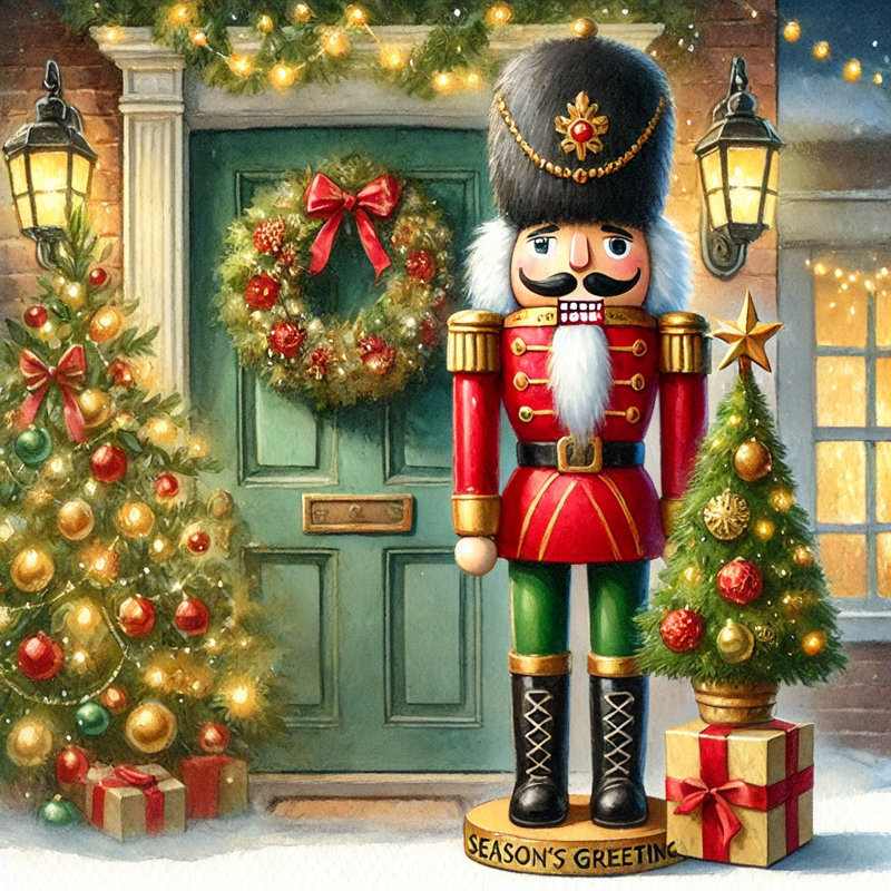 Guardian of the Festivities: Casse-noisette, art mural sur toile, H 30 po x l 30 po