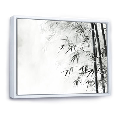 Bambou sauvage noir et blanc sur toile