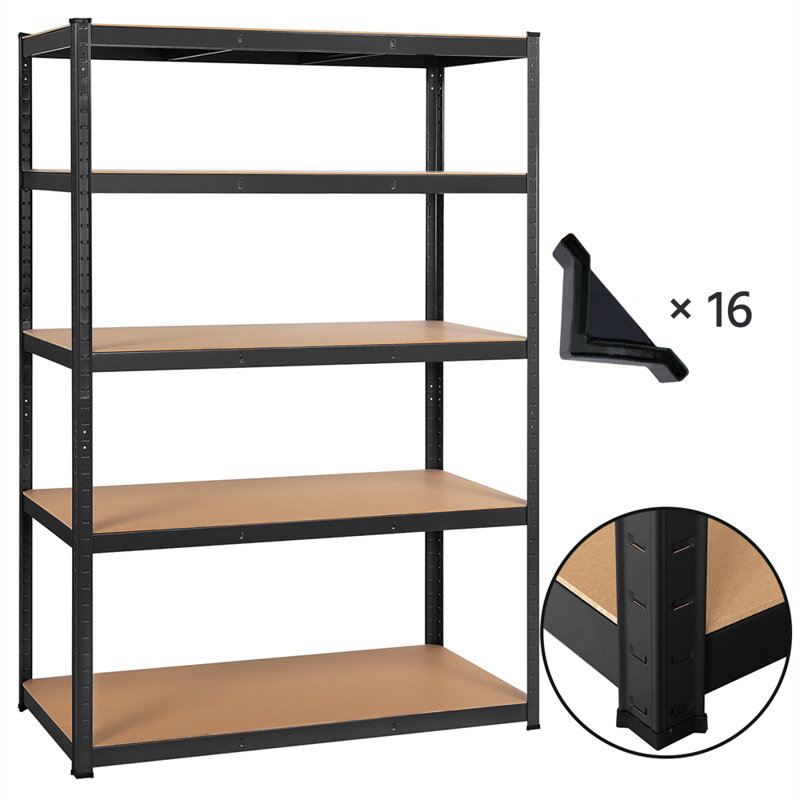 120cm W Steel Storage Rack, Black/Natural