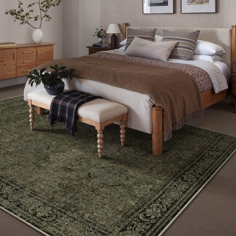 Elegant Vintage Floral Area Rug for Living Room, Rectangle 8'6" x 11'6"