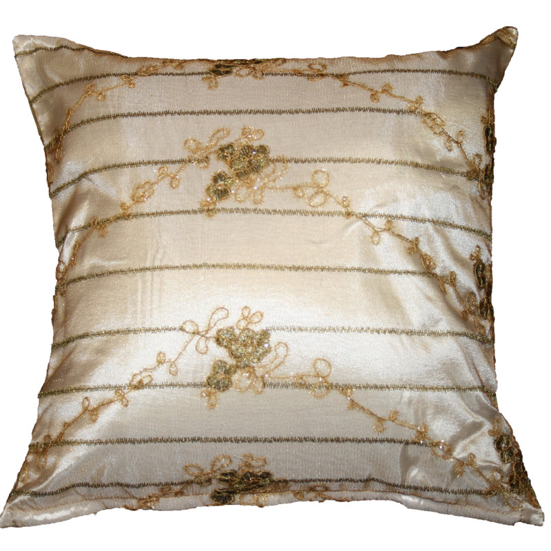 Housse de coussin en dentelle brodée Swiss, Ivoire