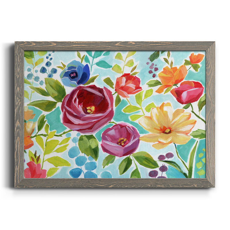 Modern Garden IV - Peinture sur toile encadrée, H 37,5 po x l 27,5 po x P 1,5 po, Toile avec cadre gris