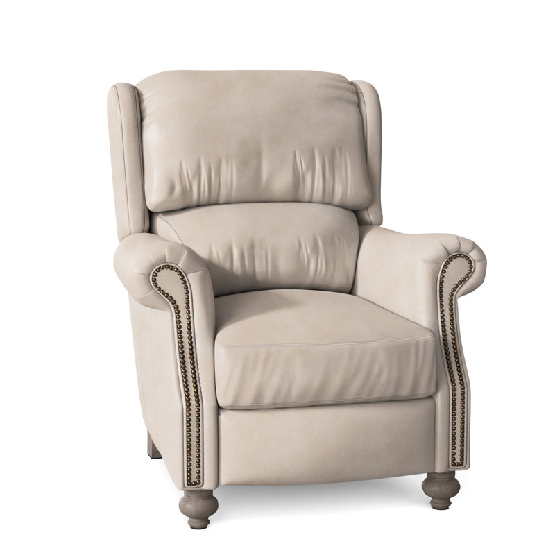 Fauteuil inclinable de 37 po Bancroft, Naturel français, Pierre, Cuir véritable minéral Rio