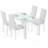 Latoyta Modern 5-Piece Rectangular Glass Top Dining Set with Cushioned Chairs-913626772