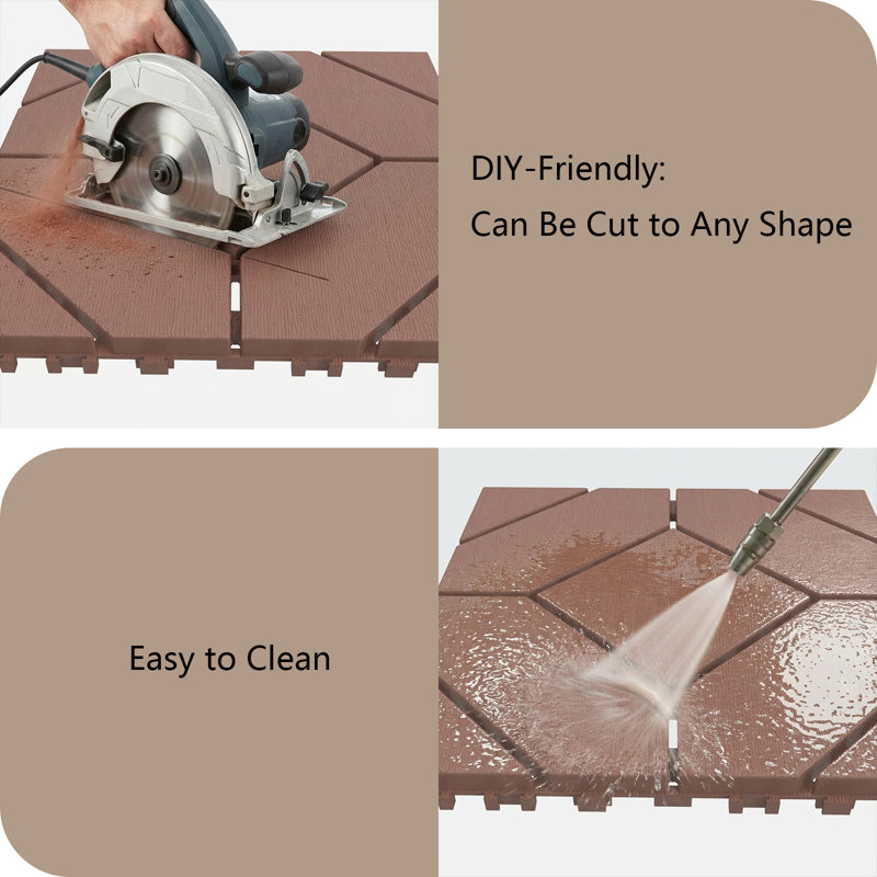 30.5 L x 30.5 W Interlocking Deck, Brown