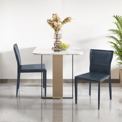 Chaise rembourrée en cuir Angelicia