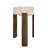 Travertine Top & Dark Oak End Table