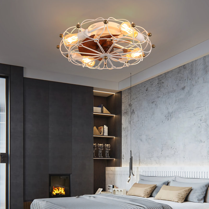 Ventilateur de plafond à profil bas avec télécommande et lumières