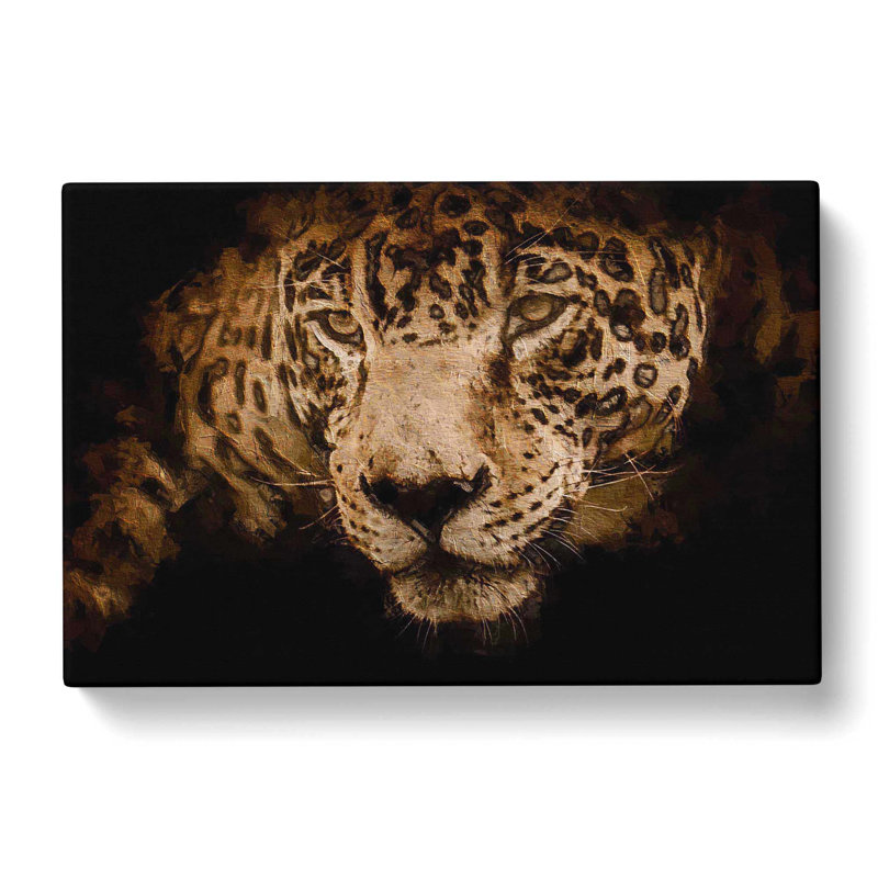 Jaguar Stalking Prey - Wall Art, 50cm H x 76cm W x 3cm D, Wrapped Canvas