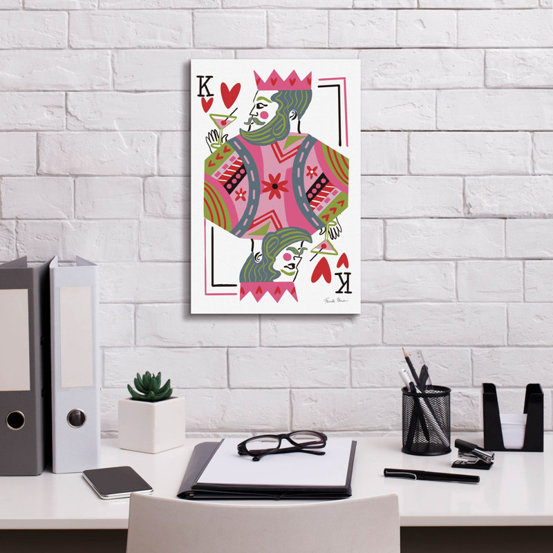  «King of Hearts» par Farida Zaman, art mural sur toile, 12 po x 18 po