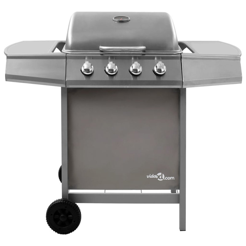 VidaXL 4 - Burner Natural Gas 13648 BTU BTU Gas Grill, Silver