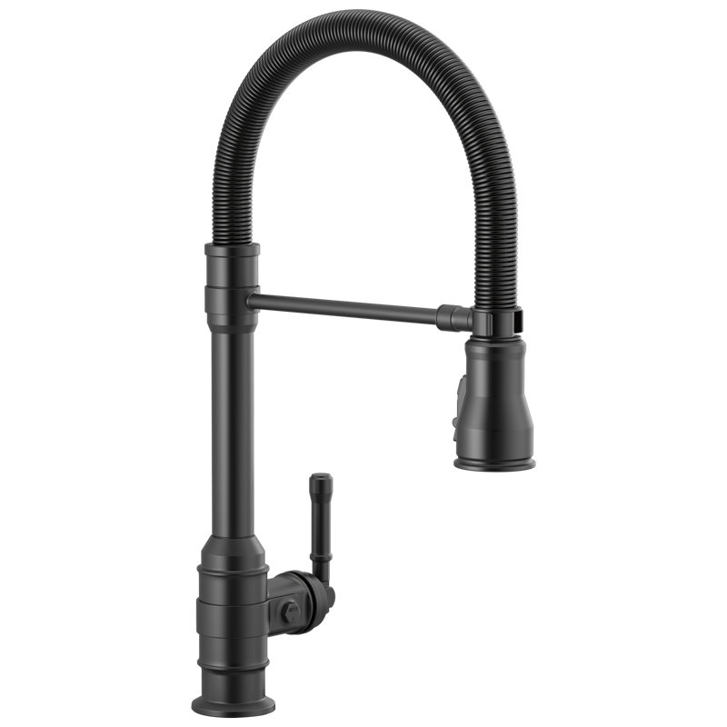 Single Handle Pull-Down Kitchen Faucet With Spring Spout, Matte Black