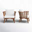 Fauteuil club d'extérieur en bois d'acacia