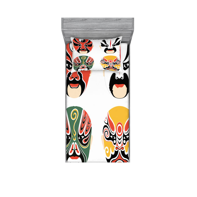 Ensemble de draps masques de culture, Ensemble de draps pour lit simple TG avec drap-hou