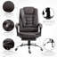 Fauteuil de direction ergonomique à haut dossier, fauteuil d'ordinateur en cuir PU avec repose-pieds rétractable