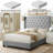 Upholstered Wingback Platform Bed, Bed Frame with Nailhead Trimmed Wingback and Button-Tufted-114284991-114284986
