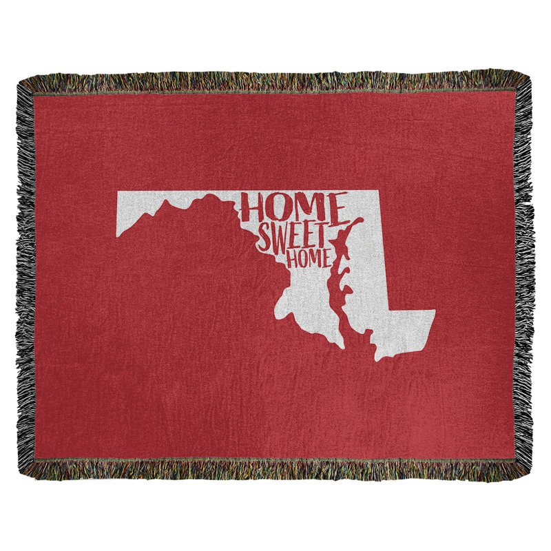 Jeté en coton maryland, 60 po x 80 po, Rouge