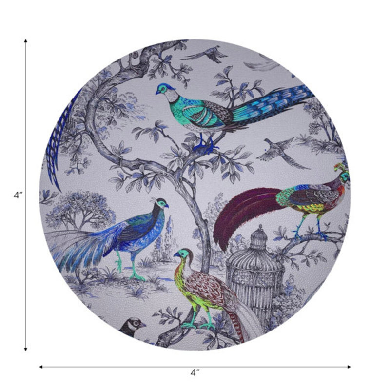 Sous-verres rond en cuir Pheasant, Calme