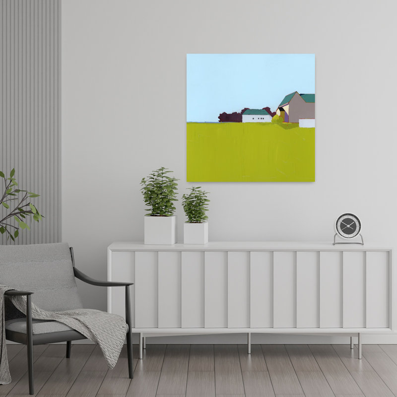 Printemps matin abstrait, art contemporain de l'architecture du printemps, H 24 po x l 24 po